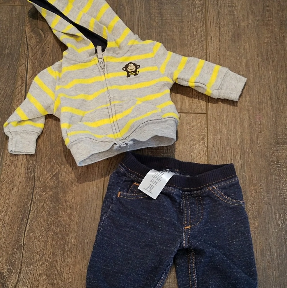 Newborn sweater and knit jeans